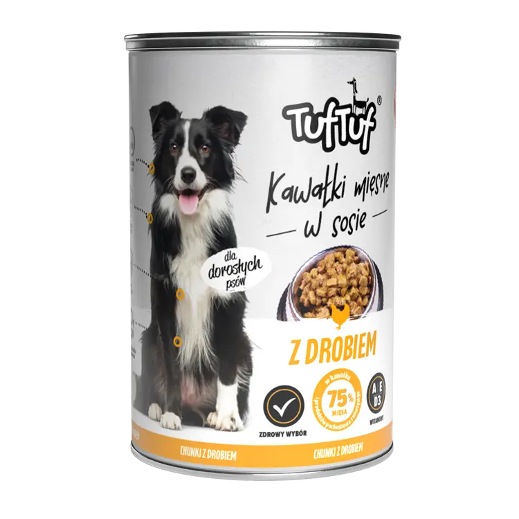 TUF TUF Caine - Hrana Umeda Bucati cu Pui in Sos 1250g