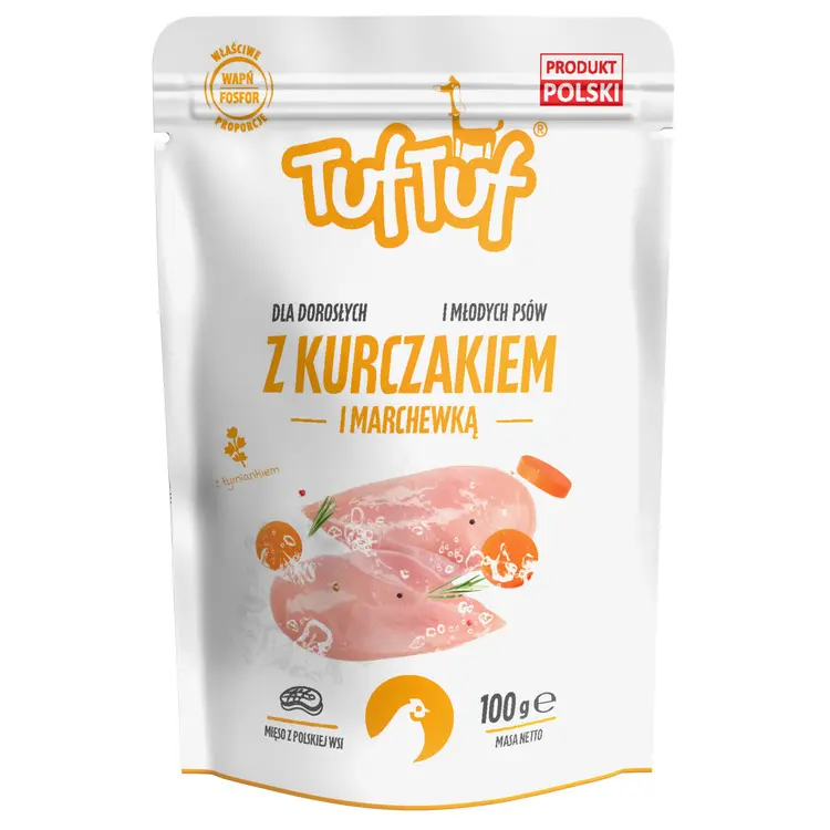 TUF TUF Caine - Plic Hrana Umeda cu Pui si Morcovi 300g