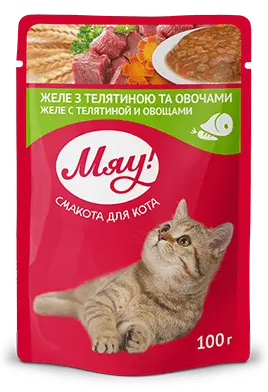Hrana umeda pentru pisici adulte, My Love, vitel si legume in jeleu, 100g