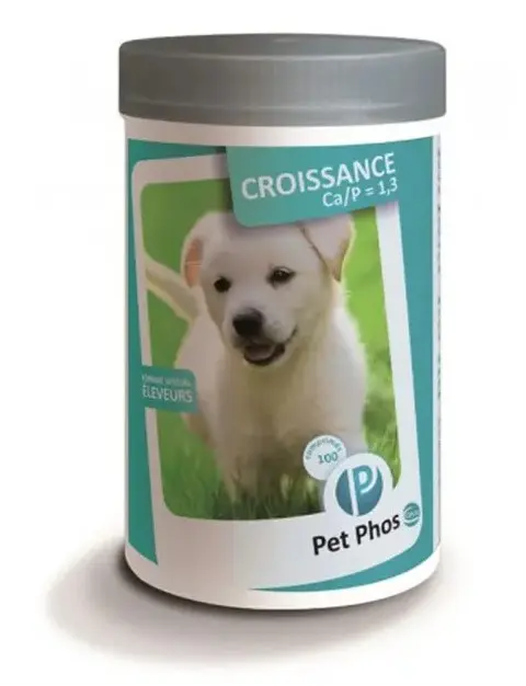 Supliment vitamino-mineral pentru caini Pet Phos Croissance Ca/P 1.3, 100 tablete