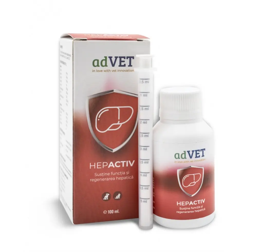 Supliment hepatic pentru caini si pisici HepActiv solutie orala, 100 ml