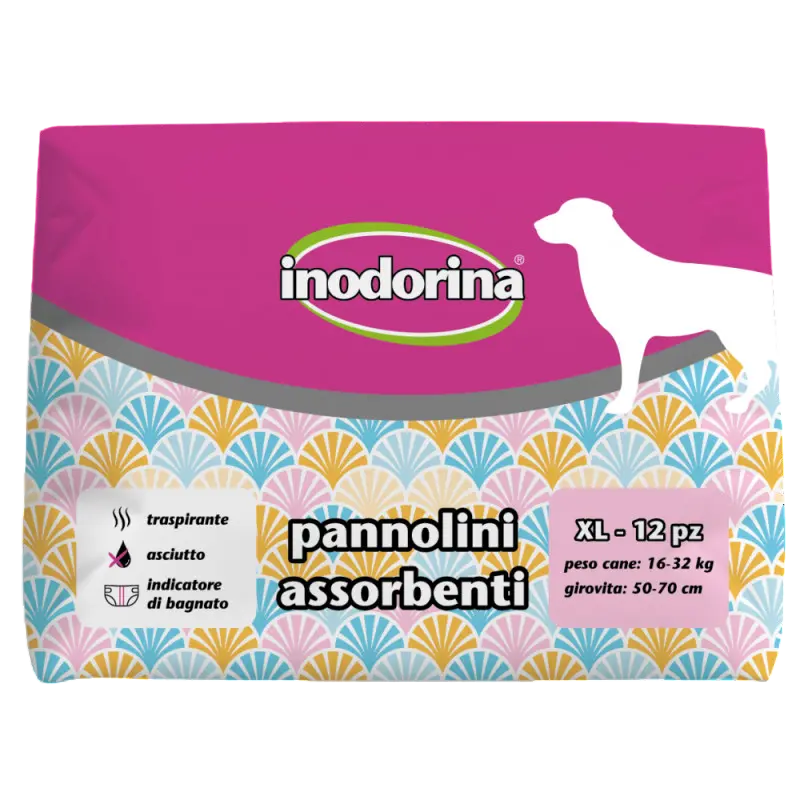 Scutece pentru caini Inodorina XL (16-32 kg), 12 bucati