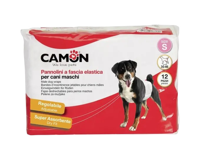 Scutece pentru caini masculi Camon S, 12 bucati