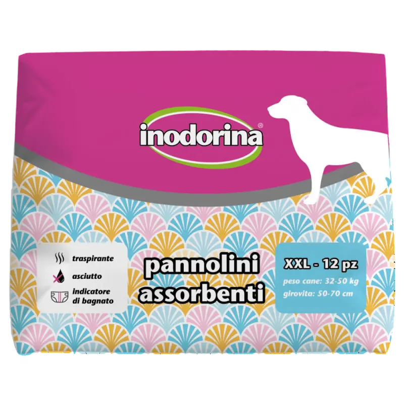 Scutece pentru caini de talie mare Inodorina XXL (32-50 kg), 12 bucati