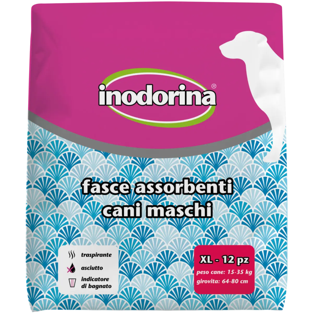 Scutece pentru caini masculi Inodorina XL, 12 bucati