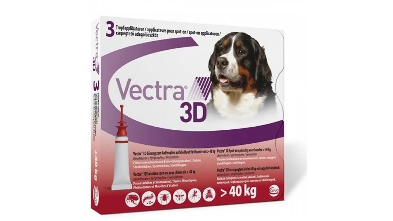 Vectra 3D Caine +40 kg, 3 pipete