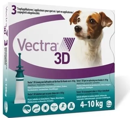 Vectra 3D Caine 4-10 kg, 3 pipete