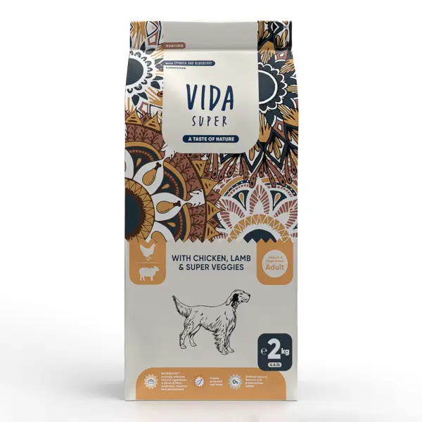Vida Super Hunting with Chicken, Lamb & Super Veggies Adult Dog Medium & Large Breed 2 kg