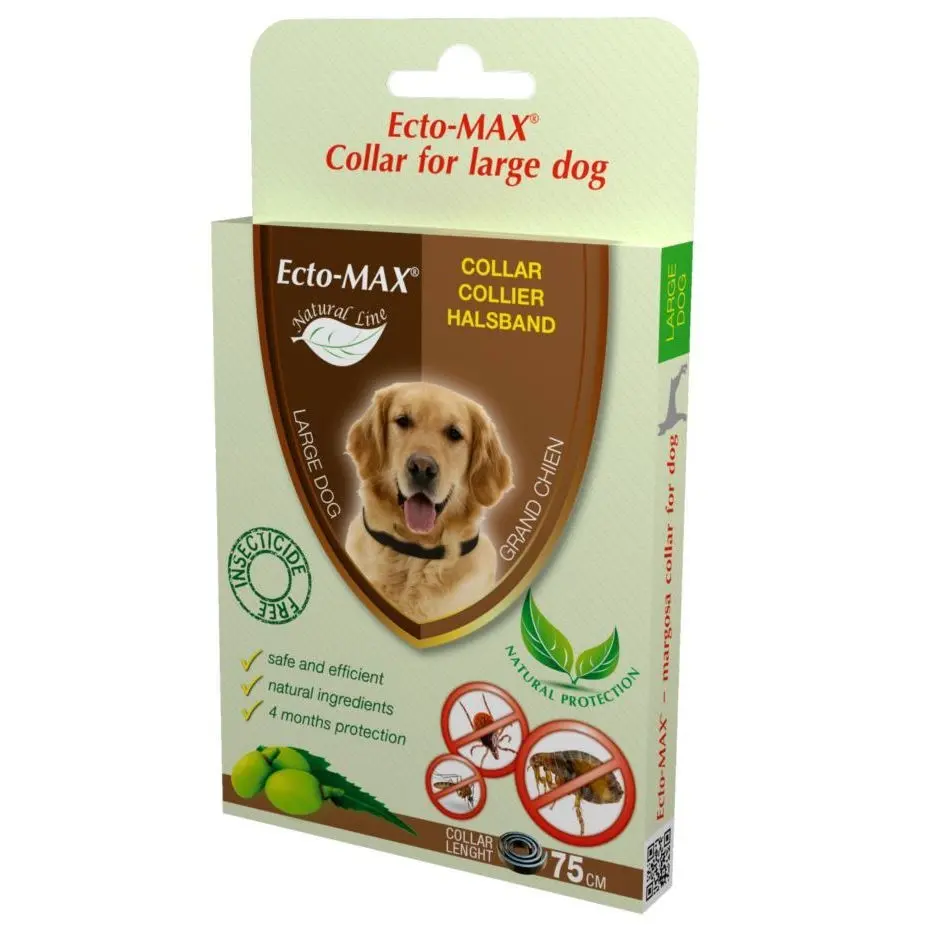 Zgarda antiparazitara naturala caini talie mare Ecto-Max, 75 cm