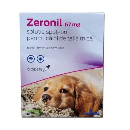 Zeronil, solutie antiparazitara pentru caini intre 2-10 kg, 67 mg, 1pipeta