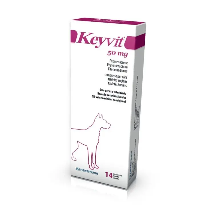 Keyvit 50 mg, cutie cu 14 comprimate antihemoragice pentru caini