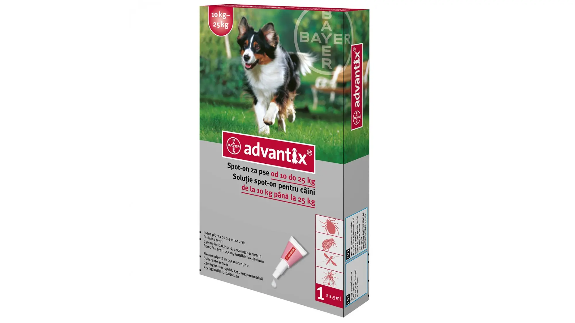 Advantix solutie antiparazitara pentru caini intre 10-25 kg, 1 pipeta
