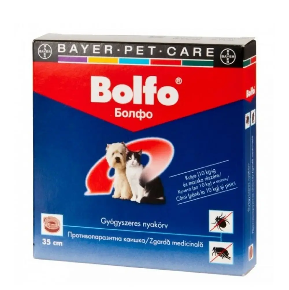 Zgarda antiparazitara pentru pisici si caini de talie mica Bolfo, 38 cm
