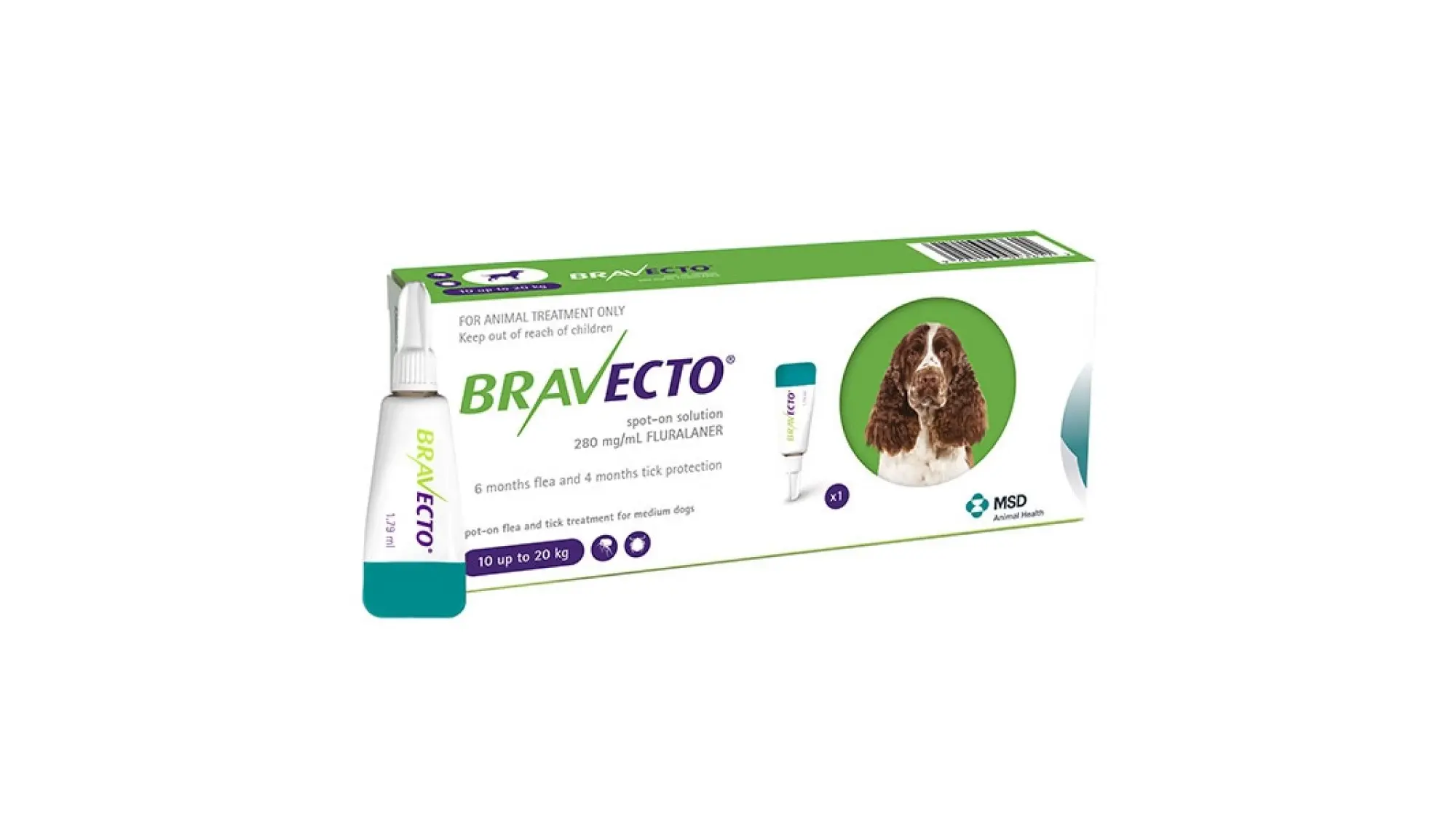 Antiparazitar extern pentru caini intre 10-20 kg Bravecto, 1 pipeta