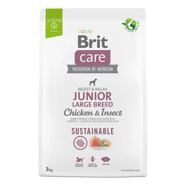 Brit Care Dog Sustainable Junior Large Breed 3 kg: 28% ovaz, 38% pui
