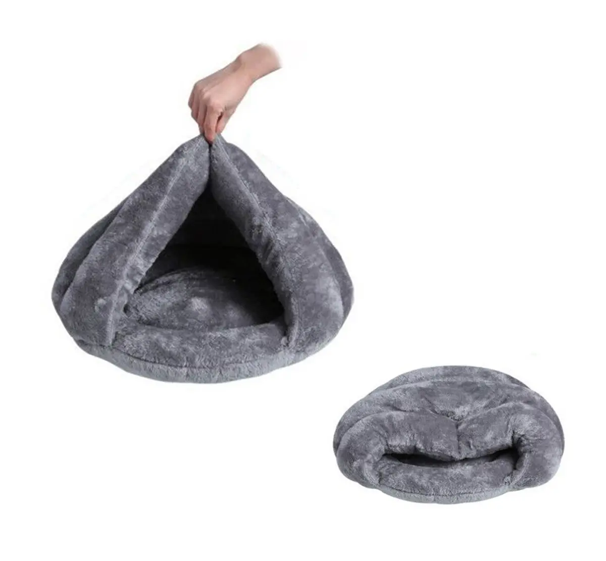 Culcus Pat Gri Pentru Caini si Pisici 33 x 35 cm Tip Casuta