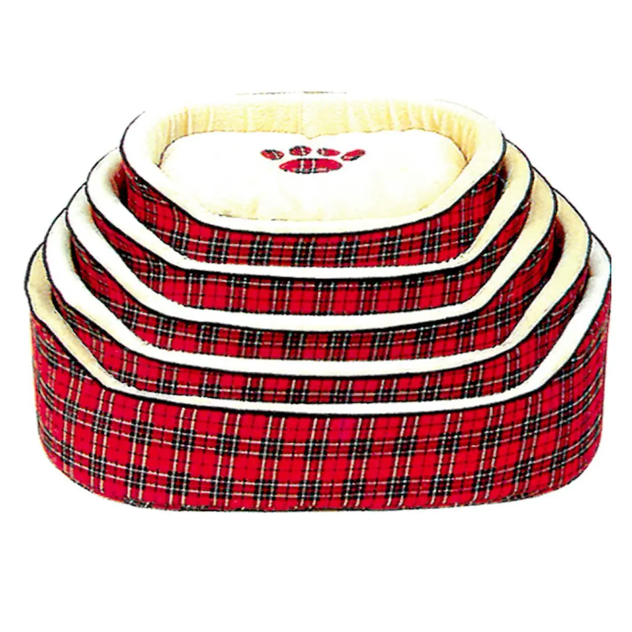 Culcus Textil Pentru Caini si Pisici Cu Perna Detasabila M Rosu