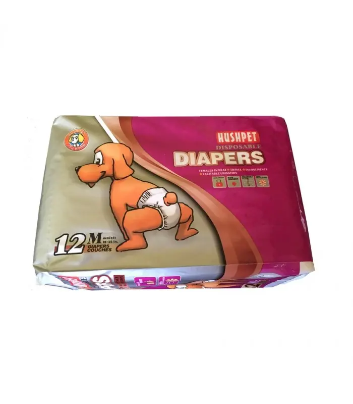 Scutece pentru caini de talie medie HushPet M, 12 bucati