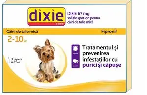 Solutie antiparazitara caini talie mica Dixie Spot On S (2-10 kg), 1 pipeta