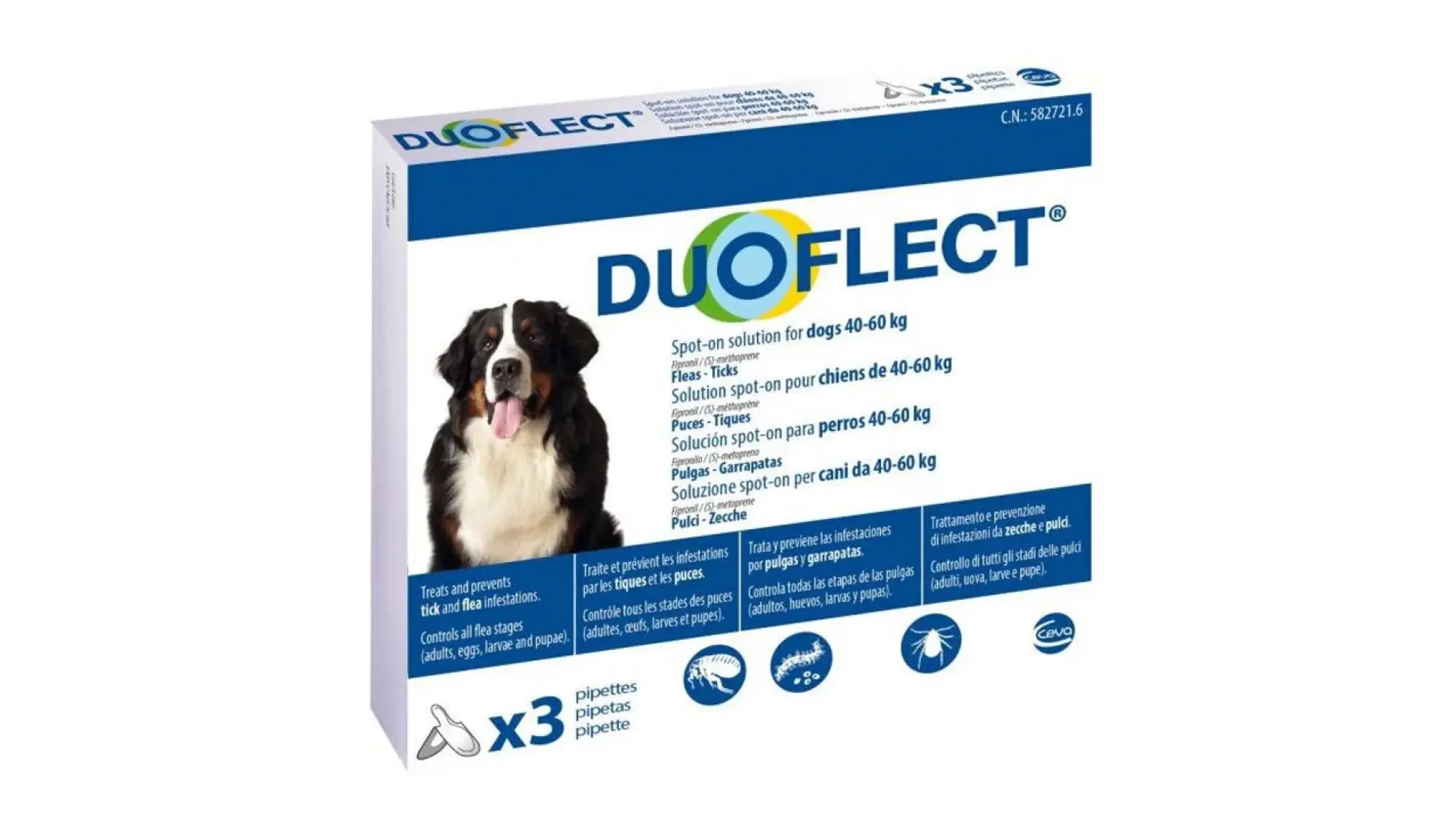 Antiparazitar extern pentru caini Douflect Dog XL (40-60 kg), 3 pipete