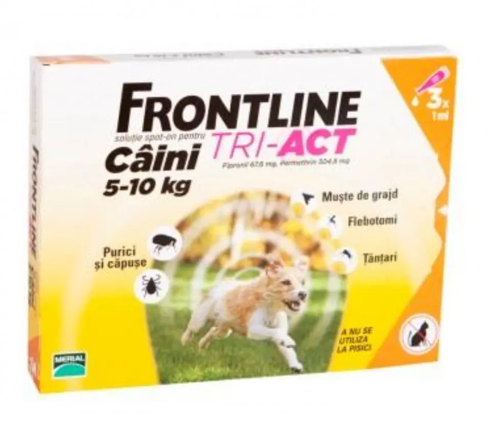 Antiparazitar caini Frontline Tri-Act S (5-10 kg), 1 pipeta