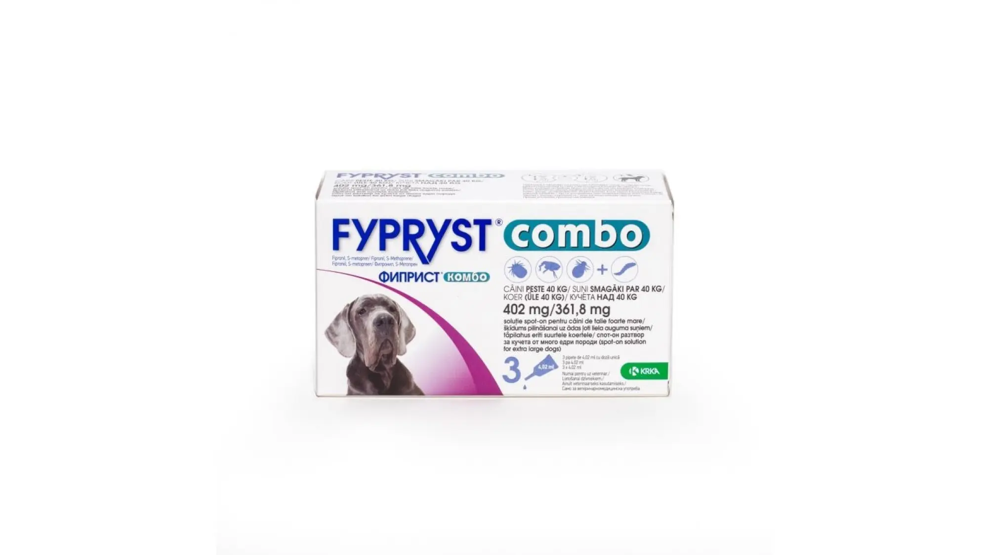 Antiparazitar extern pentru caini intre 40-60 kg Fypryst Combo Dog XL, 1 pipeta