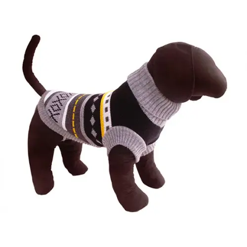 Hainuta Tricot Pentru Caini Gri cu Dungi S 28 Cm