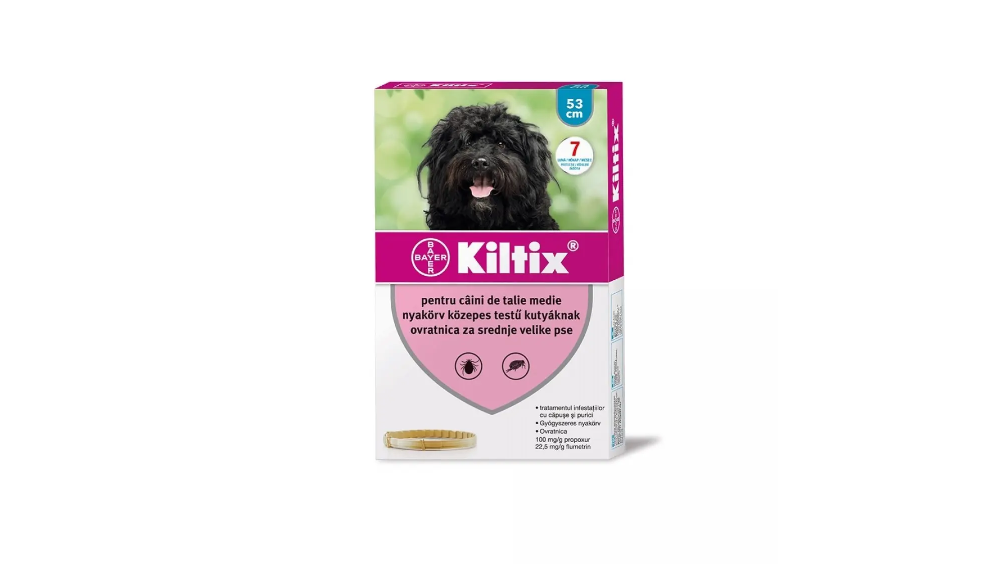 Zgarda antiparazitara pentru caini Kiltix, 53 cm