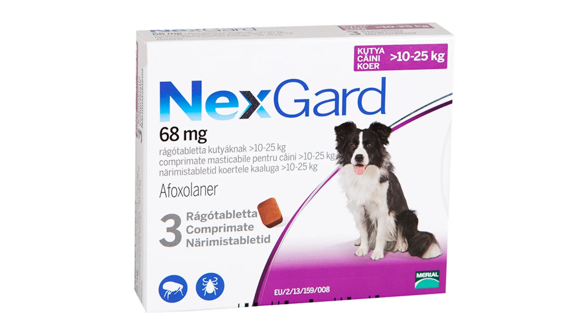 NexGard L (10-25 kg), 68 mg, 3 tablete