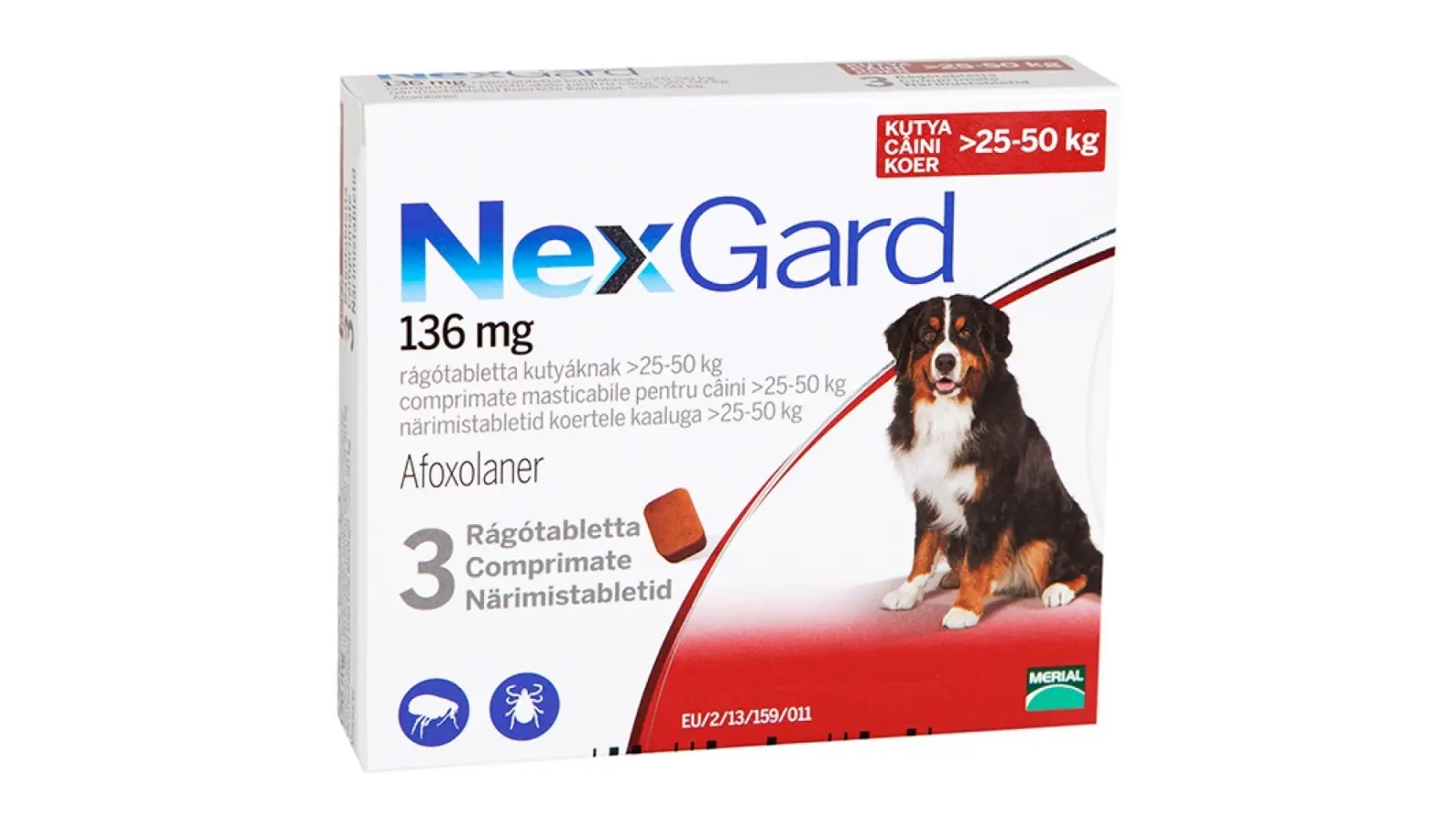 NexGard XL (25-50 kg), 136 mg, 1 tableta