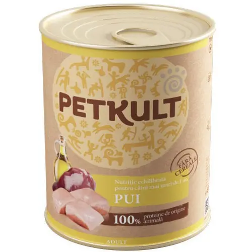 Petkult Conserva Caine Adult Cu Pui, Pachet 3 X 800 Gr