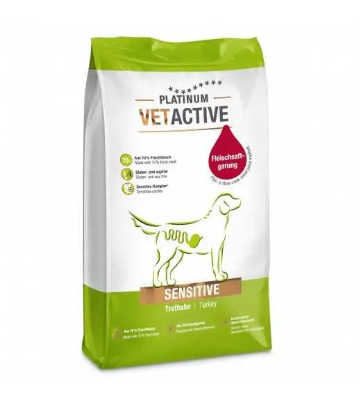 Platinum VetActive Dog Adult, sensitive, hrana uscata pentru caini, cu curcan, 5 kg