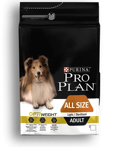 Purina Pro Plan Adult Light/Sterilised Optiweight, pui, hrana uscata pentru caini adulti sterilizati, 3 kg