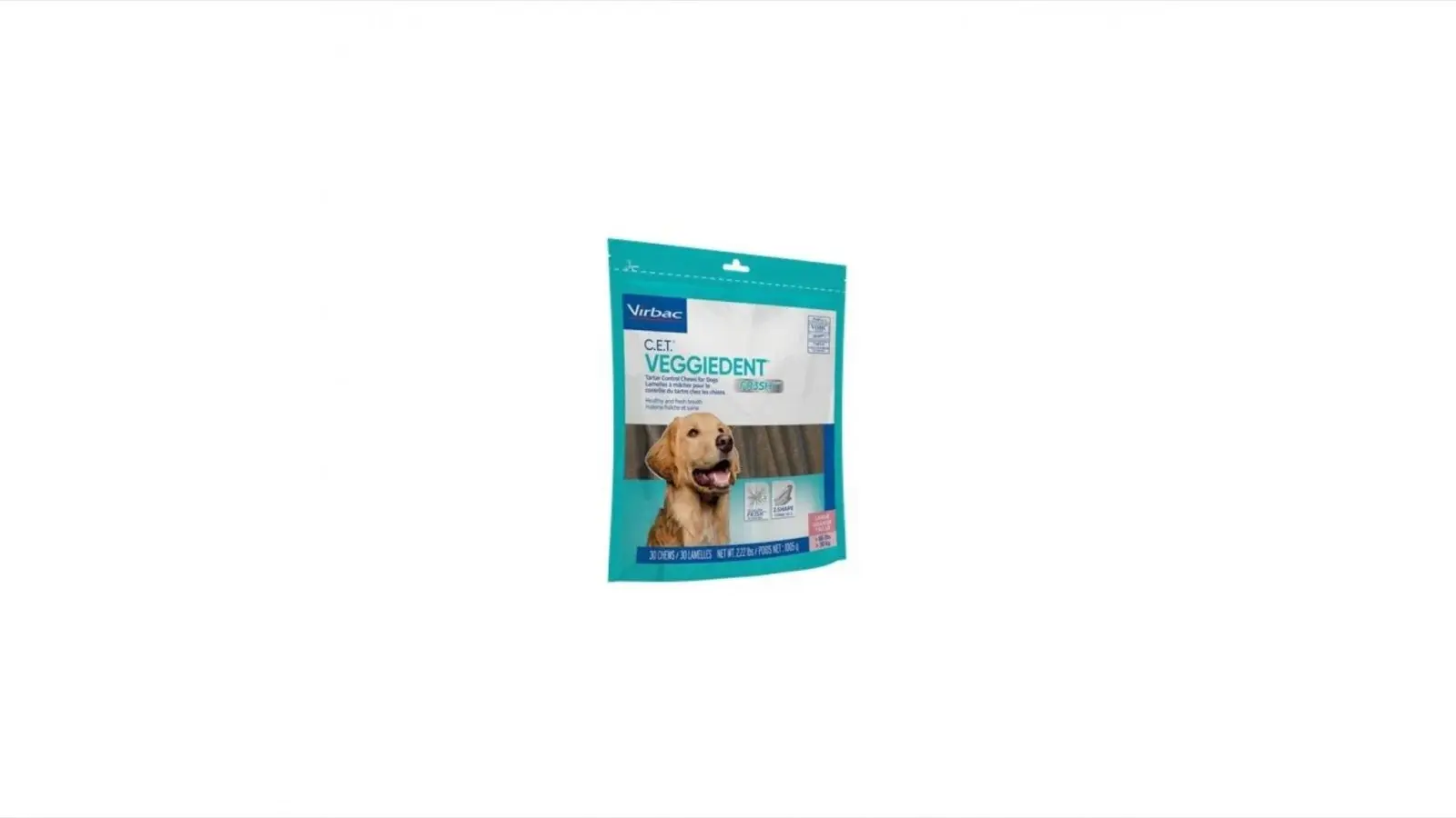 Recompensa dentara, masticabila, pentru caini cu greutatea mai mare de 30 kg, baton Veggiedent Fr3sh, L, 15 bucati