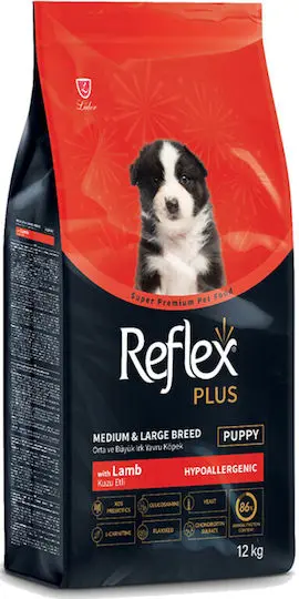 Reflex Junior, hrana uscata superpremium, hipoalergenica, pentru caini juniori, cu miel si orez 12 kg