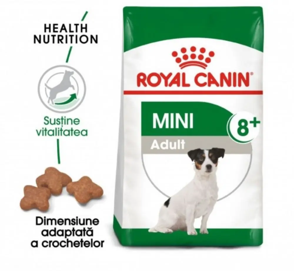 Royal Canin Mini Adult 8 Plus, 2 kg, hrana uscata pentru caini adulti de talie mica