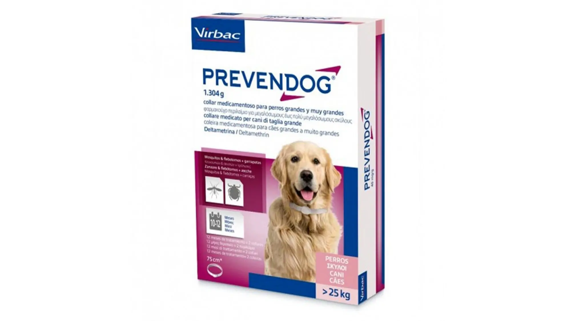 Zgarda antiparazitara pentru caini Prevendog (25 kg+), 75 cm x 2 bucati