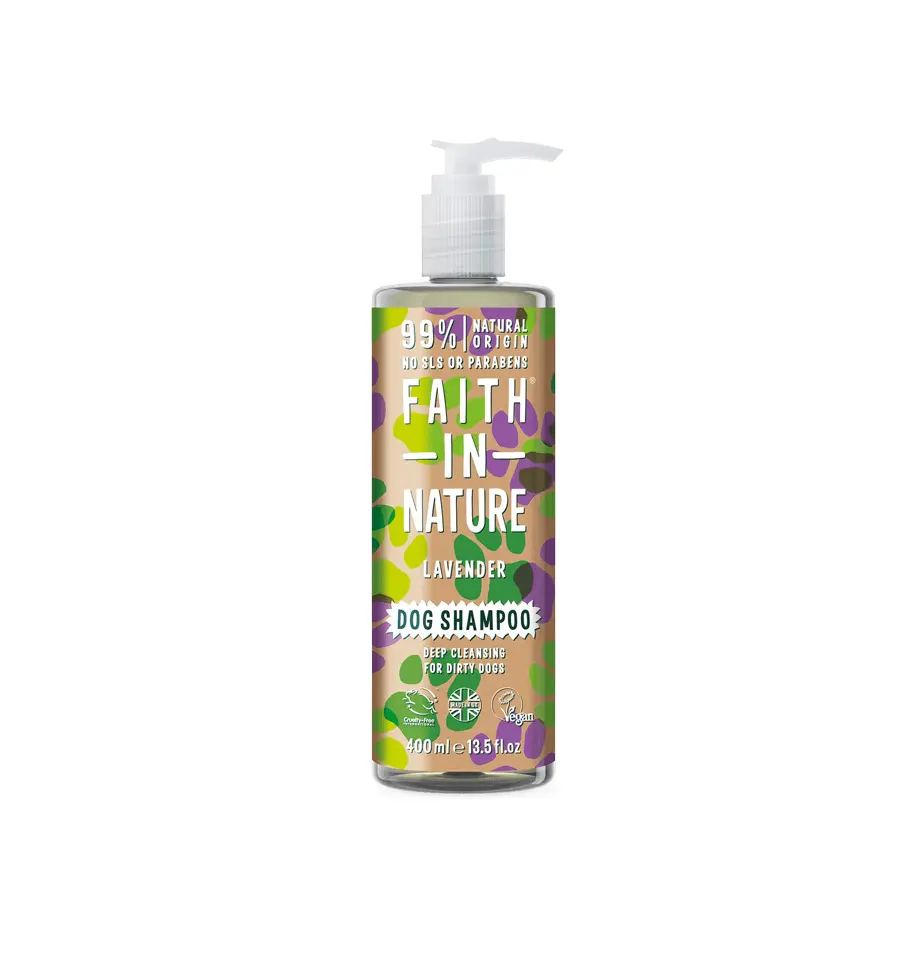 Sampon Vegan Pentru Caini, Curatare Profunda, cu Lavanda, Faith In Nature 400 Ml