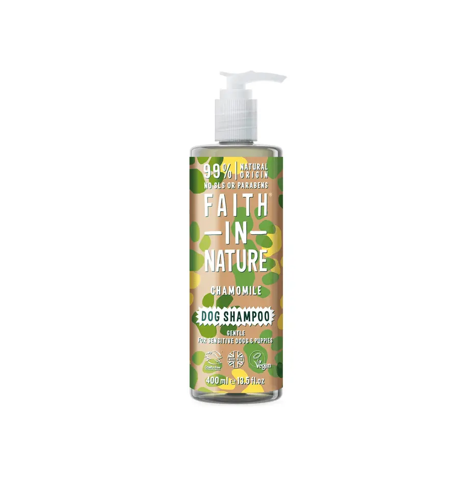 Sampon Vegan Pentru Caini cu Piele Sensibila, cu Musetel, Faith In Nature 400 Ml
