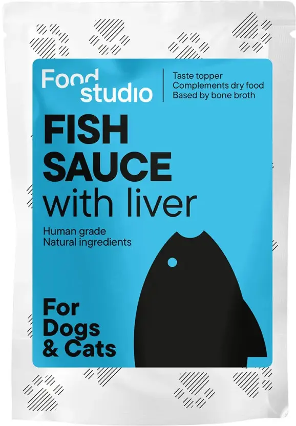 Food Studio, Sos pentru caini si pisici, din oase de biban rosu , cu ficat de rata, 1 X 100 ml