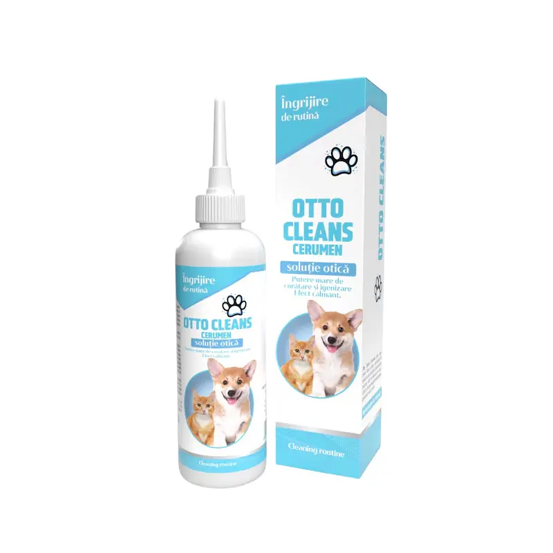Solutie auriculara pentru caini si pisici, curatare,igienizare, cu efect calmant, Otto Cleans Cerumen, 100 ml, EXPIRA 30.03.2026