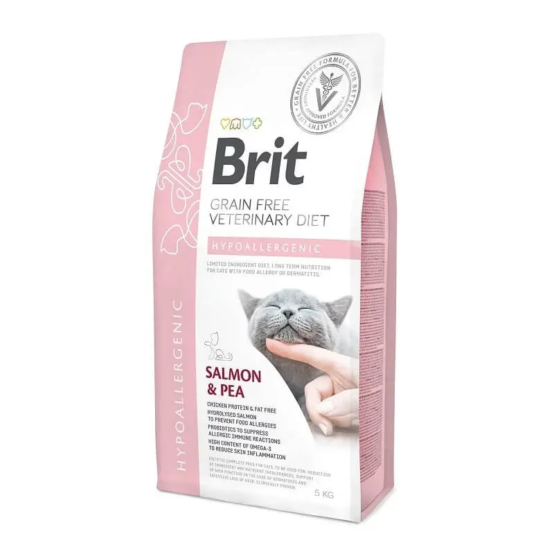 Hrana uscata hipoalergenica pentru pisici Brit Grain Free VD Hypoallergenic, 5 kg, EXPIRA 20.04.2026