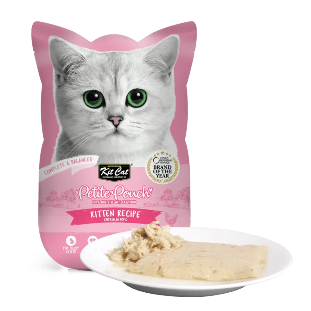 Kit Cat Petite Pouch Kitten, hrana umeda pentru pisici, plic cu pui, 1 X 70 gr