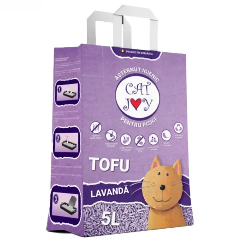 Asternut Tofu Pentru Pisici Cat Joy cu lavanda, 5 L