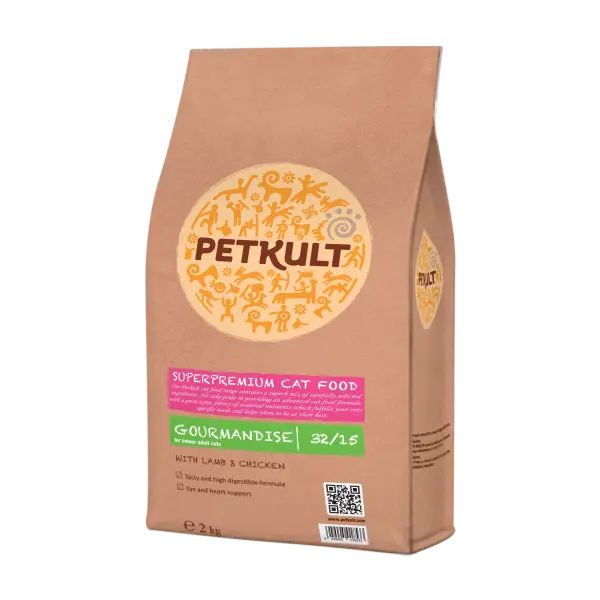 Petkult Gourmandise Hrana Uscata Pentru Pisici cu Miel si Pui, 2 Kg