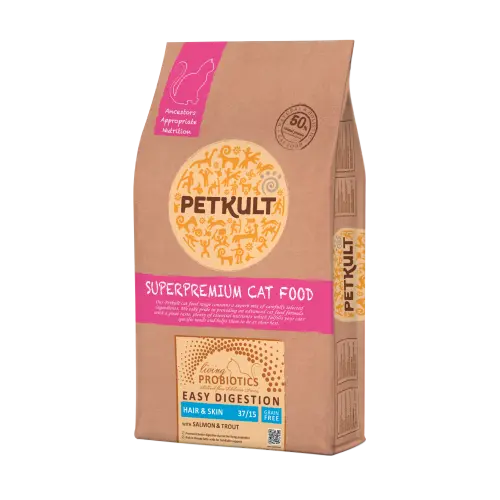 Petkult Prebiotics Hair & Skin 37/15 Hrana Uscata Pentru Pisici, 2 Kg