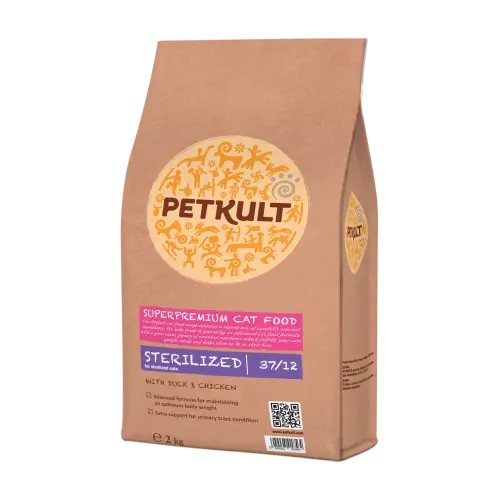 Petkult Sterilised 37/12 Hrana Uscata Pentru Pisici, 2 Kg