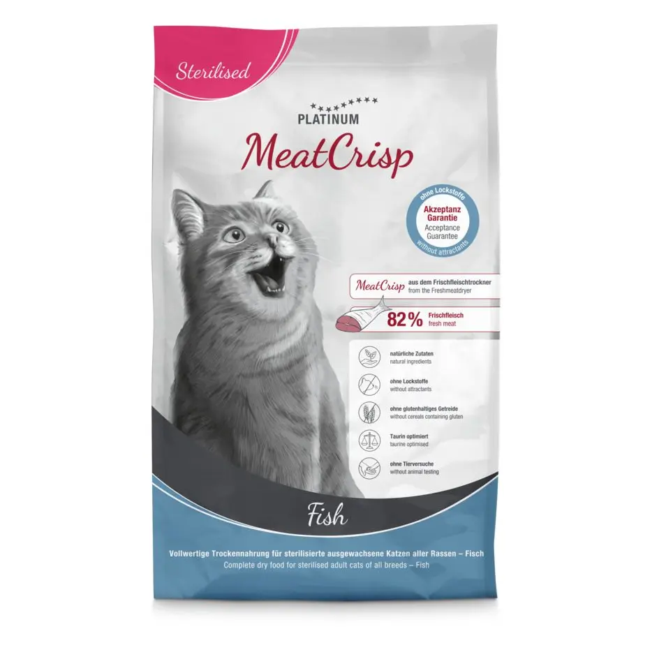 Platinum MeatCrisp, Hrana uscata pentru pisici adulte, cu peste, 3 kg
