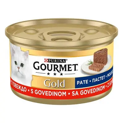 Purina Gourmet Gold Mousse, vita, hrana umeda pentru pisici, 85 g