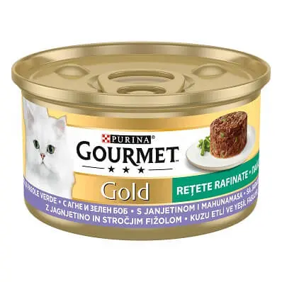 Purina Gourmet Gold, miel si fasole verde, hrana umeda pentru pisici, 85 g
